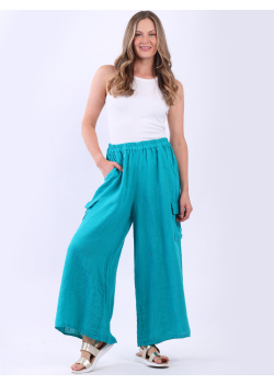 Italian Loose Fit Wide Leg Linen Palazzo Pant