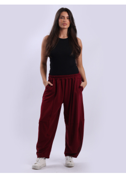 Italian Women Relaxed Fit Solid Trouser