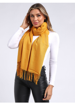 Italian Plain Fringe Hem Ladies Woolen Scarf