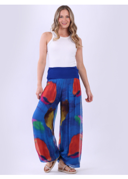 Made In Italy 2 Layer Multi Dyed Wide Leg Silk Trouser