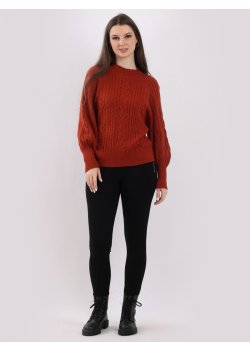 Italian Fine Cable Knit Lagenlook Crop Sweater