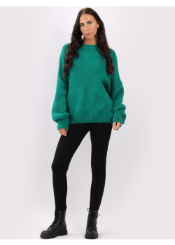 Italian Woolen Lagenlook Batwing Ladies Rib Knit Jumper
