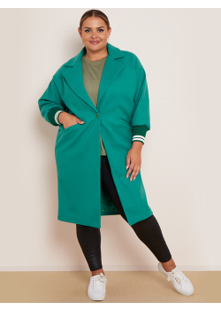 Italian Ladies Plain Front Button Duster Coat