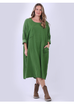 Plus Size Circle Patch Plain Slouchy Dress