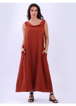 Oversized Sleeveless Linen Long Flowy Dress