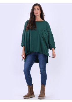 Oversized Embroidered Batwing Ladies Shirt