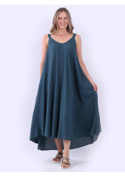 Plain Linen Oversized Flowy Tank Maxi Dress