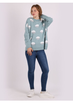 Italian Knitted Polka Dots Pattern Ladies Woolen Jumper