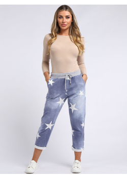 Made In Italy Cotton Star Print Ladies Trouser