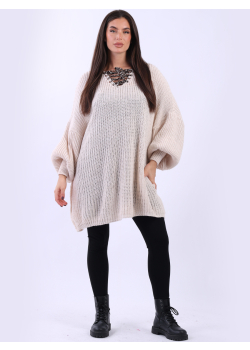 Plus Size Drawstring V-Neck Knitted Sweater