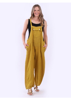 Plus Size Linen Sleeveless Jumpsuit