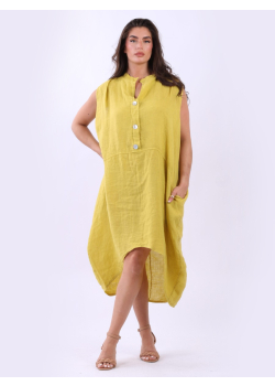 Plus Size Linen Solid Tank Dress