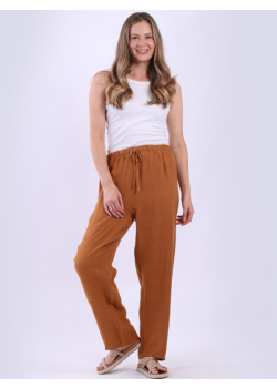 Made In Italy Relaxed Fit Solid Linen Pant