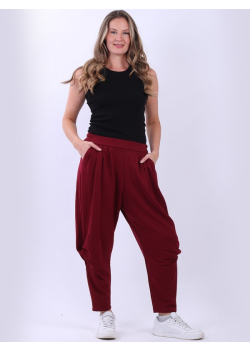 Made In Italy Solid Pleated Woolen Pants