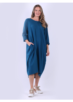 Plus Size Solid Lagenlook Women Slouchy Dress