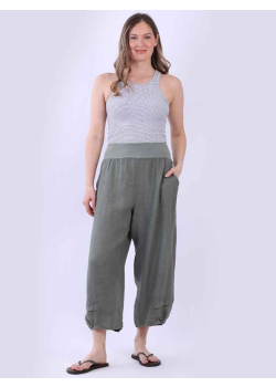 Oversized Women Pleated Linen Trouser