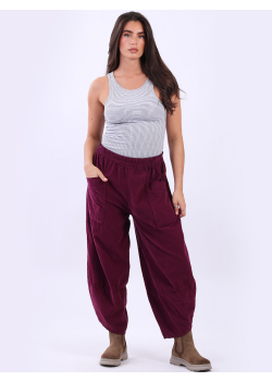 Women Regular Fit Solid Cotton Corduroy Trouser